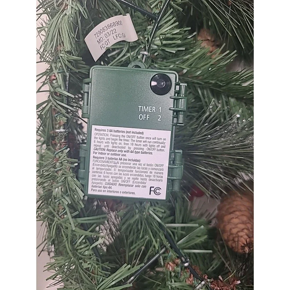National Tree Company Pre-Lit Artificial Crestwood Spruce - 24 inch, Green
